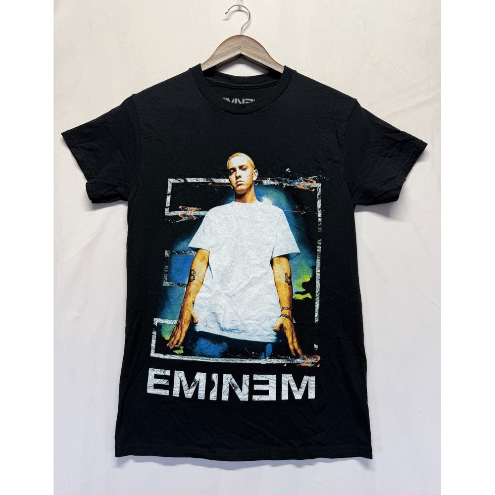 Eminem T Shirt Unisex Small Black Graphic Print Slim Shady Rap Cotton Casual